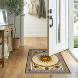 Geometric Modern Gold and Silver Golden Sunburst Geometric Area Rug