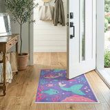 Purple Mermaid Fish Kids Area Rug