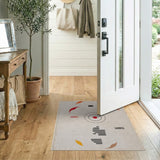Abstract Orange Leaf Target Area Rug