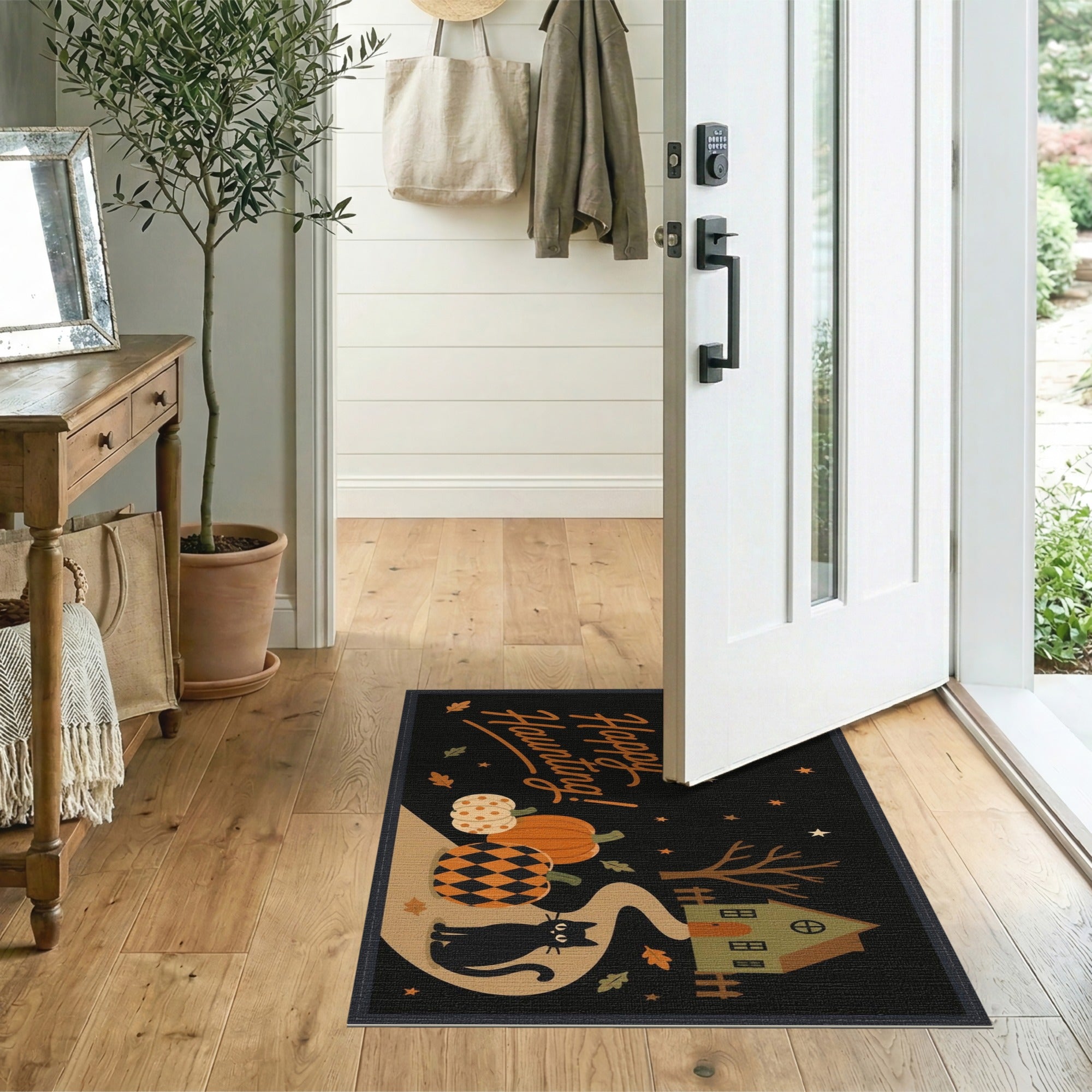 Multi-color and Patterns Happy Haunting Halloween Area Rug