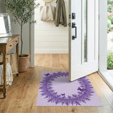 Purple Butterfly Leaf Wreath Area Rug