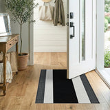 Bold Vertical Geometric Modern Bold Black White Vertical Stripe Area Rug
