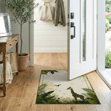 Giraffe in Lush Jungle Foliage Area Rug
