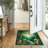 Kids Cartoon Enchanted Mushroom Forest Area Rug