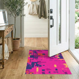 Vivid Pink Abstract Area Rug