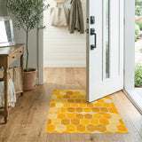 Yellow Geometric Hexagon Area Rug
