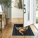 Highland Cow Bold Stripe Area Rug