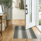 Modern Vertical Grey Striped Area Rug