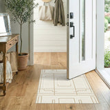 Beige Geometric Layers Area Rug