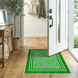 Floral Vintage Green Shamrock Clover Area Rug