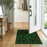 Emerald Green Art Nouveau Vine Floral Area Rug