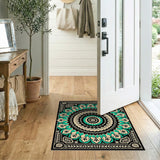 Blue and Teal Mandala Persian Area Rug