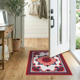 Red Red Navy Mandala Persian Area Rug