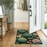 Lush Blue Hydrangea Floral Area Rug