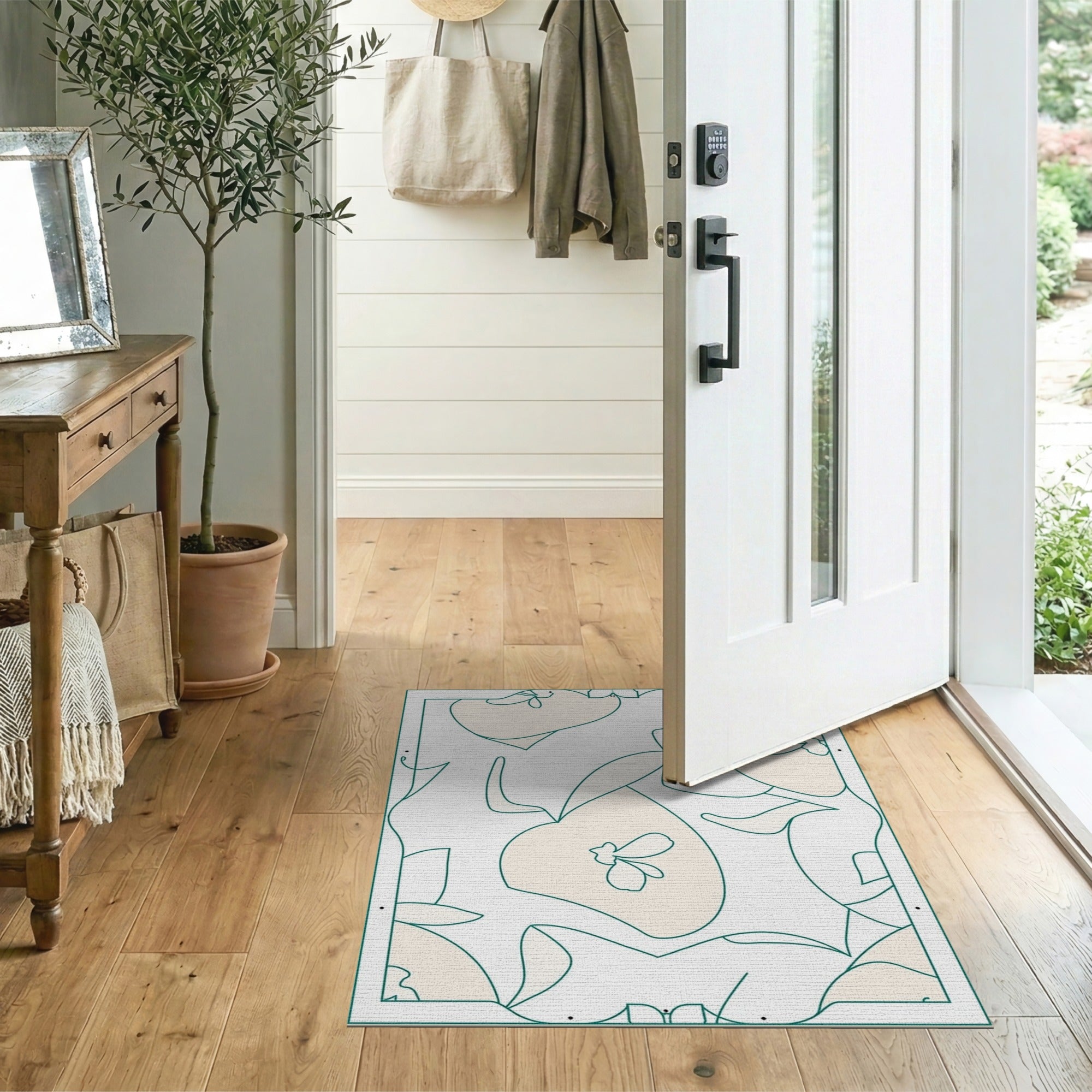 Whimsical Abstract Pear Area Rug