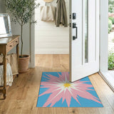 Vibrant Pink Blue Starburst Area Rug