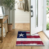 Multi-color and Patterns Distressed Texas Lone Star Flag Area Rug