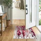 Abstract Pink Drip Area Rug