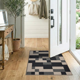 Geometric Modern Bold Geometric Black White Area Rug