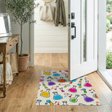 Playful Cartoon Chemistry Lab Beakers Area Rug