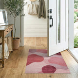 Pink Abstract Pink Organic Shapes Area Rug