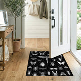 Black White Insect Sketch Area Rug