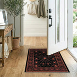 Spooky Spider Web Area Rug in Red on Black