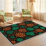 ODIKA Washable Monstera & Leopard Print Area Rug - Non-Slip Low Pile