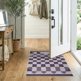 Geometric Modern Purple Geometric Checkered Area Rug