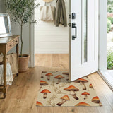 Boho Mushroom Toadstool Pattern Area Rug