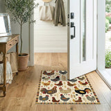 Rooster Plaid Rustic Farmhouse Area Rug