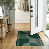 Geometric Modern Green Green Geometric Abstract Area Rug