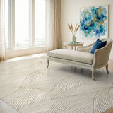 Beige Abstract Wave No. 10 Area Rug