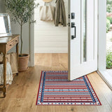 Geometric Modern Patriotic Stars and Stripes Area Rug
