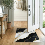 Black and Gold Marble Area Rug