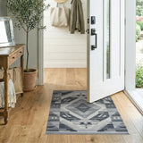 Grey Southwestern Geometric Diamond Rug