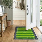 Green Soccer Field Stadium Area Rug