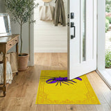 Purple Lobster Ornate Gold Frame Area Rug
