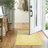 Floral Vintage Yellow Floral Vintage Area Rug