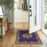 Regal Purple Gold Mandala Area Rug