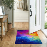 Cosmic Rainbow Galaxy Pixel Area Rug