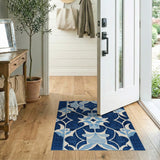 Navy Blue Intricate Trellis Persian Area Rug