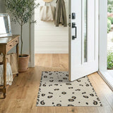 Boho Chic Leopard Print Cream Area Rug