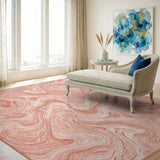 Pink Abstract Marble Area Rug
