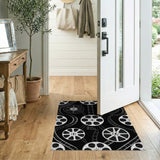 Cinematic Film Reel Black White Area Rug