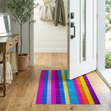 Geometric Modern Multi-color and Patterns Vibrant Multi-Color Vertical Stripe Area Rug