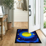 Starry Solar System Kids Cartoon Area Rug