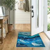 Whimsical Whale Ocean Kids Area Rug