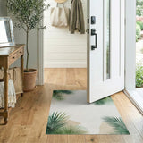 Watercolor Green Palm Fronds Area Rug