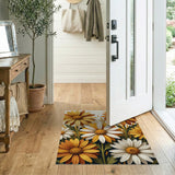 Vibrant Sunflower Daisy Floral Area Rug